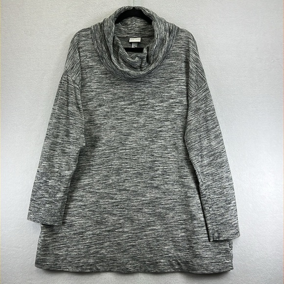 Ava & Viv Knit Tunic Top Sweater Women’s 2X Heathered Gray Cowl Comfy Warm Nice! - Picture 1 of 10